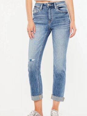 KanCan Kaly High-Rise Straight Leg Jeans Light Wash 7/27